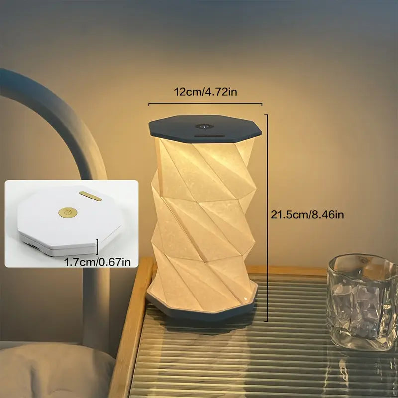 Vintage Wooden Folding Outdoor Table Lamp - Portable Stepless Dimming Night Light for Camping Tent - USB Rechargeable, Energy-Efficient, and Compact Design for Outdoor Adventures