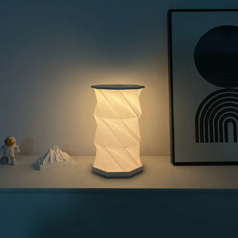 Vintage Wooden Folding Outdoor Table Lamp - Portable Stepless Dimming Night Light for Camping Tent - USB Rechargeable, Energy-Efficient, and Compact Design for Outdoor Adventures